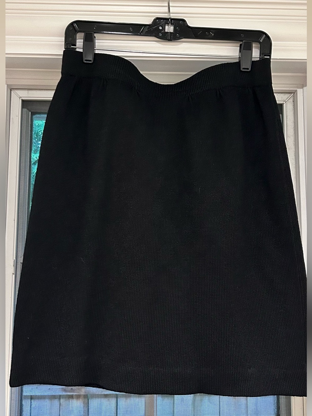 St. John Black Knit Mini Skirt